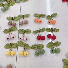 布艺樱桃diy配件棉麻服装书包袜装饰品窗帘学校装饰点缀饰品辅料