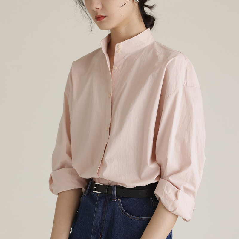 2026Aw'Low Saturation Autumn/Autumnal Color' Stand-Up Collar Shirt