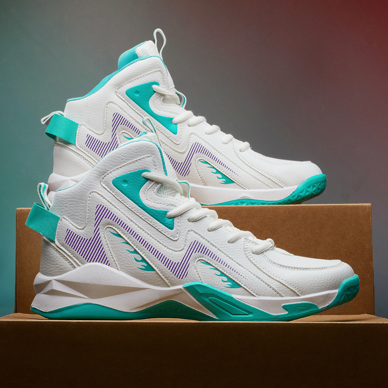 New Basketball Sneakers High-Top Youth Non-Slip Wear-Resistant Shock-Absorbing Running Shoes Cross-Border Hot Style