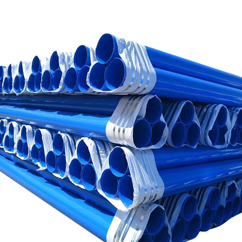 Fábrica de suministro directo de agua interna y externa tubería de acero recubierta de plástico tubería de acero epoxi polvo anticorrosión tubería de acero recubierta de plástico contra incendios