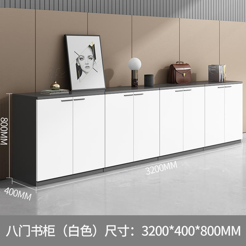 白いファイルキャビネットの低いキャビネットの木製のロッカーのデスクのサイドキャビネットのプリンタキャビネットの仕切り棚の資料の収納棚のお茶のキャビネット