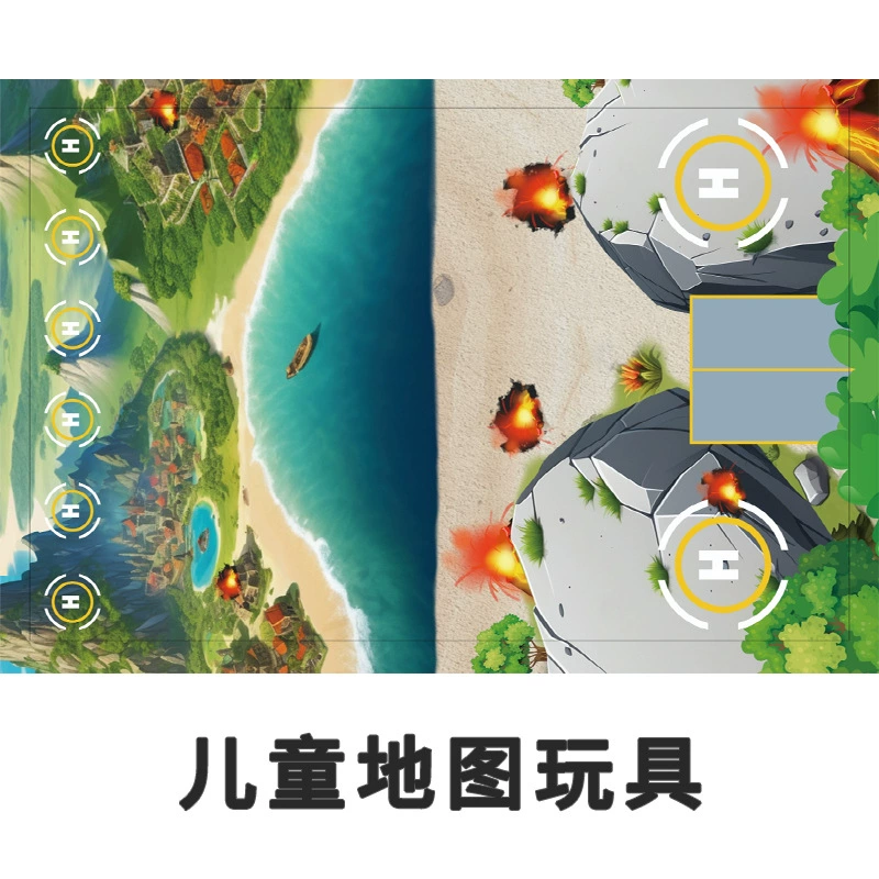 Детская военная сцена мультипликационная карта аксессуары большой размер домашние игры водонепроницаемый коврик аксессуары оптом