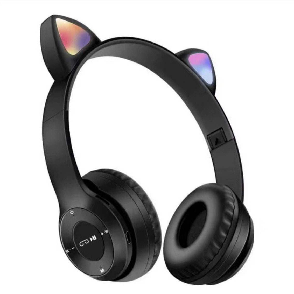 Auriculares Bluetooth al por mayor de fábrica P47M orejas de gato, auriculares inalámbricos luminosos, comercio exterior plegable, explosión transfronteriza