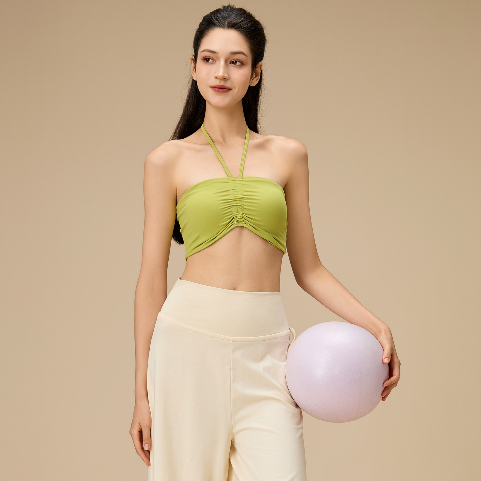 Yoga Wear Women's Summer Sports Tops Nude Pilates Training Fitness Wear Camisole Yoga Tube Top New Product