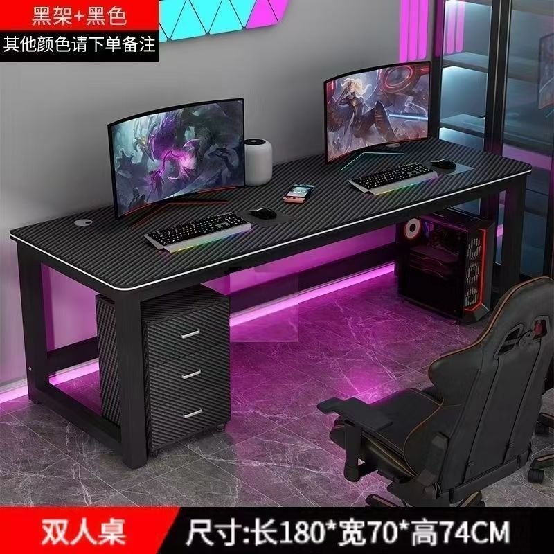 ファントムブラックウォリアーゲーミングテーブル、通し穴付き、シンプルでモダンなコンピューターテーブル、ホームレンタルルーム、寝室、オフィステーブル|undefined