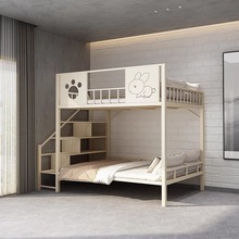 铁艺高架床小户型公寓多功能双层儿童上下床家用省空间双人铁床架