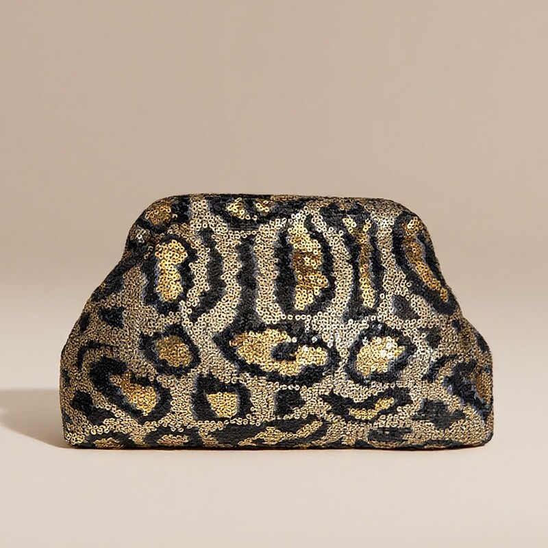 In-Stock 2026 Cross-Border Spring New Fashion Sequin Snake Pattern Evening Bag Casual Versatile Large Capacity Clutch Bag