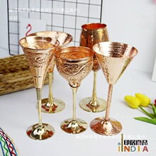 黄铜高脚杯子亚餐厅酒吧咖啡馆铜艺摆件酒具
