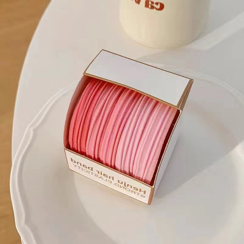 The gradient color ponytail tie leaves no trace and does not damage the hair. The high-elasticity rubber band is suitable for women to tie their hair without seams pic 8