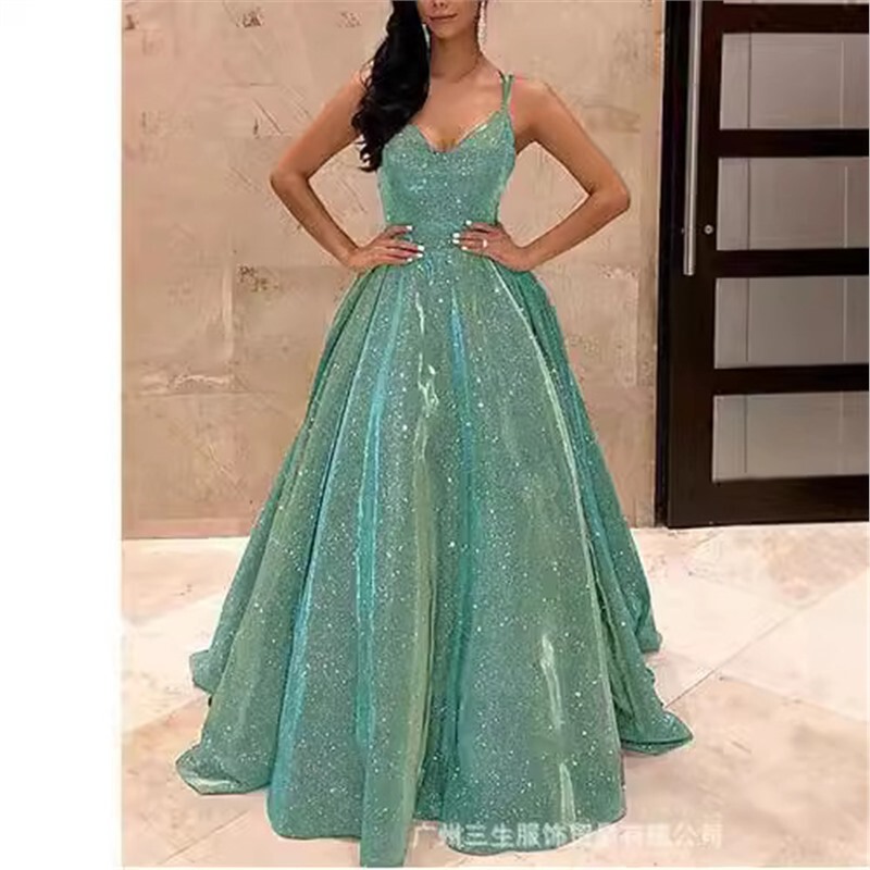 European and American Cross-Border Fashion Strapless Sparkling Party Event Elegant Slimming Long Dress Evening Gown European and American Cross-Border Fashion Strapless Sparkling Party Event Elegant Slimming Long Dress Evening Gown