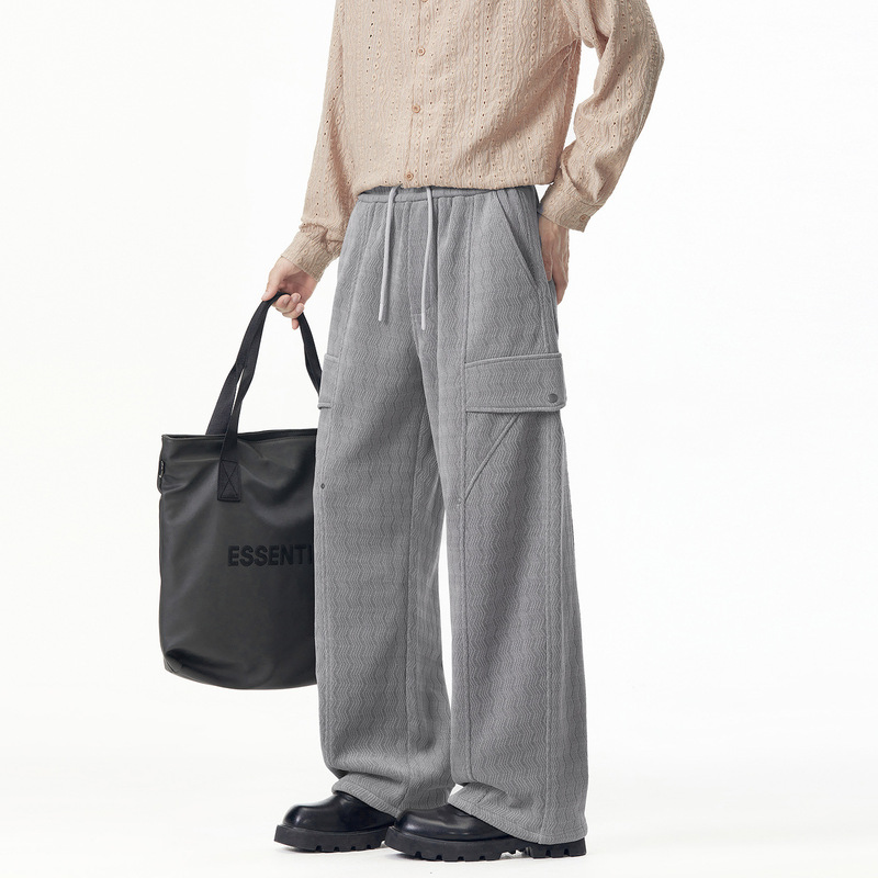 2026 Fall/Winter New Arrival: Men's Heavyweight Knit Straight-Leg Workwear Casual Pants with Money Pattern Jacquard, Fashionable and Comfortable 2026 Fall/Winter New Arrival: Men's Heavyweight Knit Straight-Leg Workwear Casual Pants with Money Pattern Jacquard, Fashionable and Comfortable