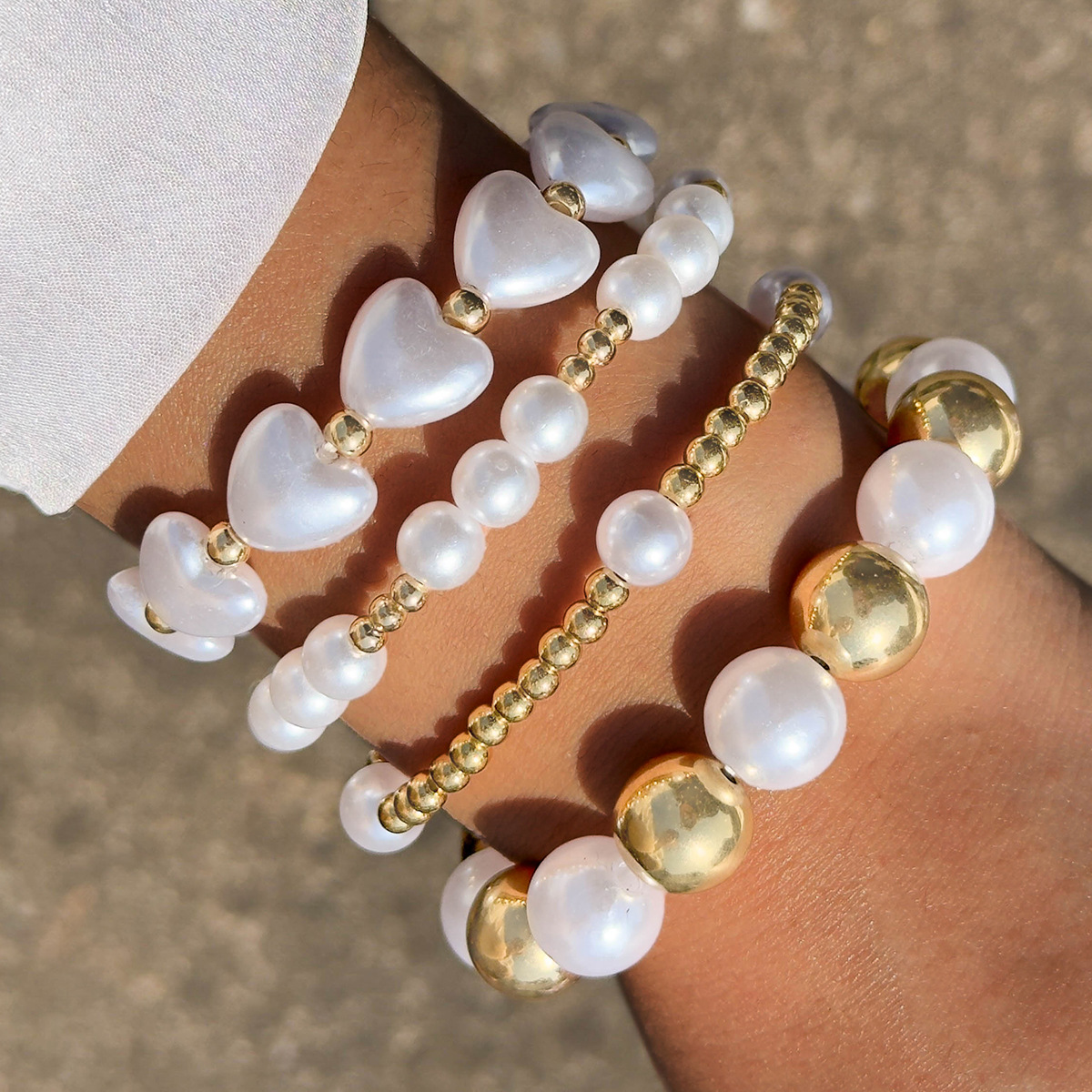 Elegant Multi-layer Pearl Bangle Set For Women Luxury Bracelet_voghion.com