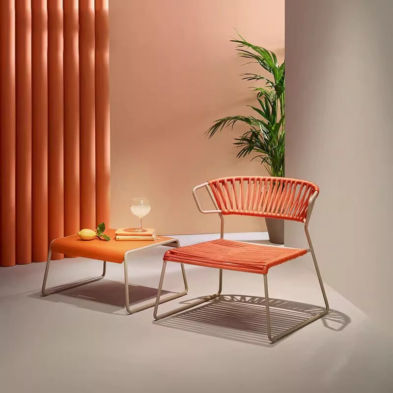 Scandinavian Outdoor Balcony Sofa Chair Simple Leisure Garden Courtyard House Lazy Chair Coffee Table Combination Three-Piece Set Scandinavian Outdoor Balcony Sofa Chair Simple Leisure Garden Courtyard House Lazy Chair Coffee Table Combination Three-Piece Set