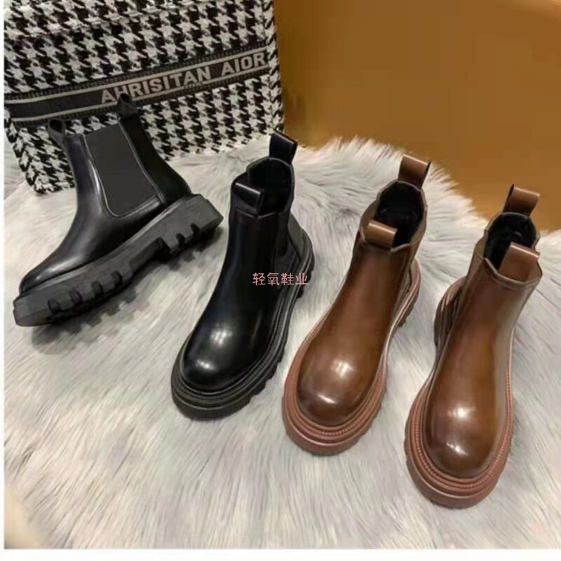 厂家直销马丁靴女加厚雪地靴2025秋冬新款烟筒靴防滑洋气切尔西短|undefined