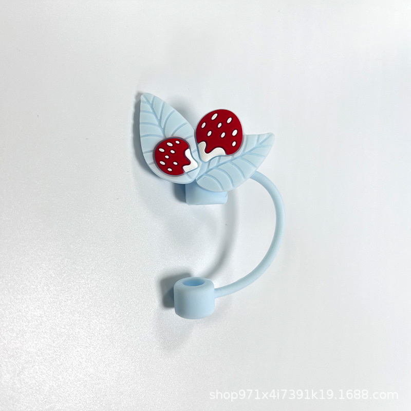 Amazon venta caliente de silicona tapón de paja flor de paja sombrero de polvo de grado alimenticio antiincrustación ecológica sombrero de paja decoración