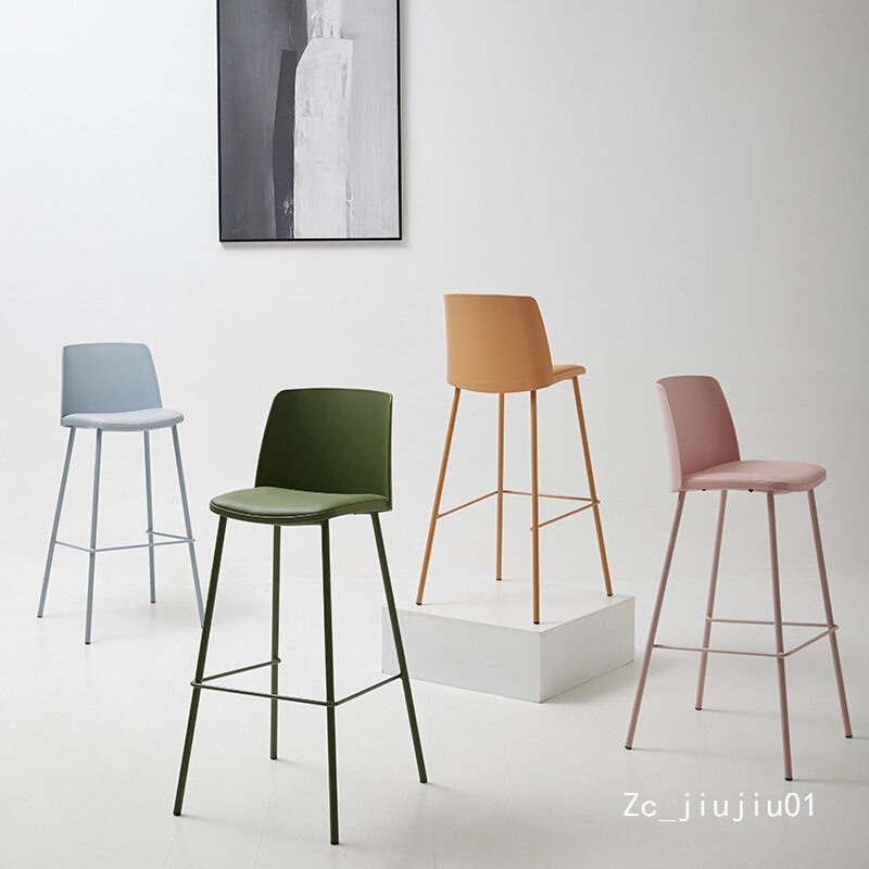 Modern Minimalist Bar Chair, Italian-Style Bar Leisure High Stool with Backrest for Adults, Nordic Plastic Light Luxury Home Bar Chair Modern Minimalist Bar Chair, Italian-Style Bar Leisure High Stool with Backrest for Adults, Nordic Plastic Light Luxury Home Bar Chair