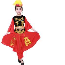 儿童新疆舞蹈服装少儿回族表演服民族演出服饰男女童维吾尔族服装