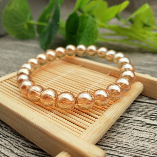 Champagne gold bracelet imitation citrine champagne glass beads bracelet jewelry live broadcast sales gold store drainage gifts