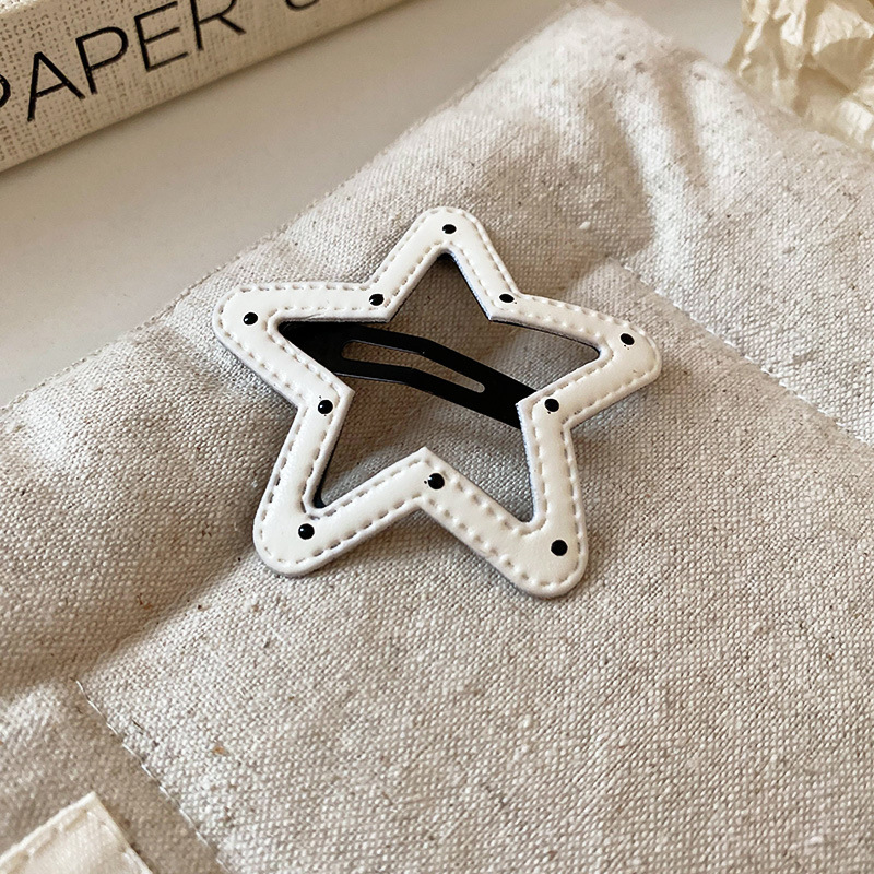 黑白波点星星发夹额前碎发刘海夹可爱通勤BB夹甜酷辣妹潮流发饰女详情10