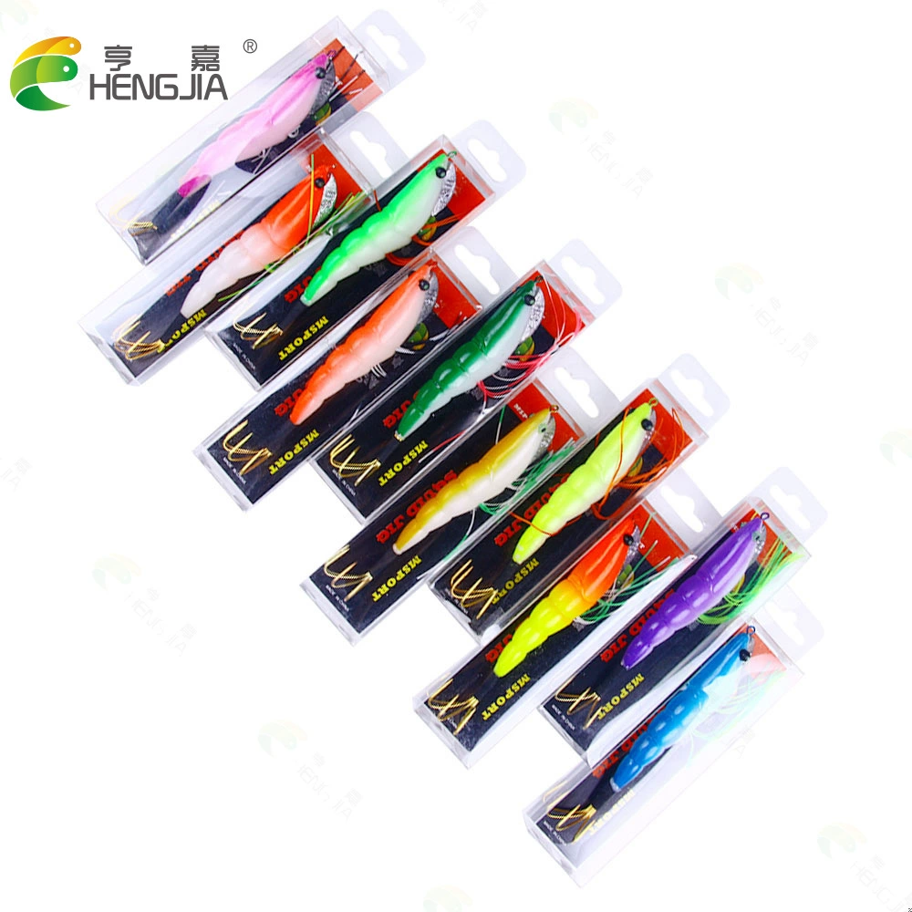 HENGJIA/亨嘉 New wooden shrimp box 12CM/17.2G simulated shrimp bait 10 color lure bait