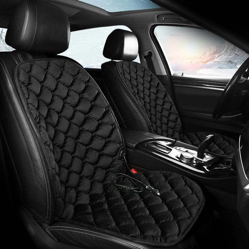 汽车加热坐垫冬季车载座椅电加热垫12V24V货车小车毛绒通用座垫