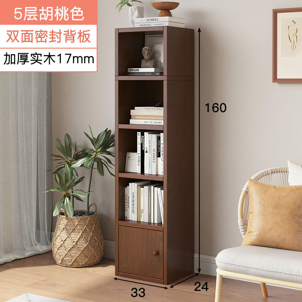 Estante de libros simple estante simple pequeño estante de libros contra la pared estante estrecho dormitorio de niños y estudiantes abertura de almacenamiento estilo nórdico