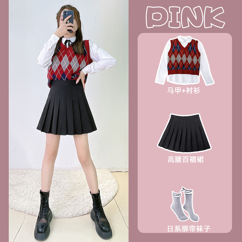 Autumn pleated skirt