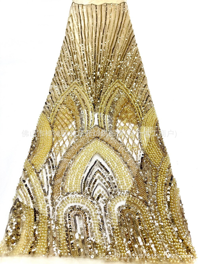 Nuevo arcuado diamante pesado tela de perlas de clavos foto de boda alta figura delgada tela de vestido de coda de pez