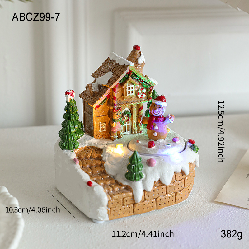 Gingerbread Man Rotary Luminous Cabin (Battery # 7 + USB)