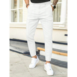 R 94935 Double Pleat Solid Casual Men Trousers �p�۾���ɫ��