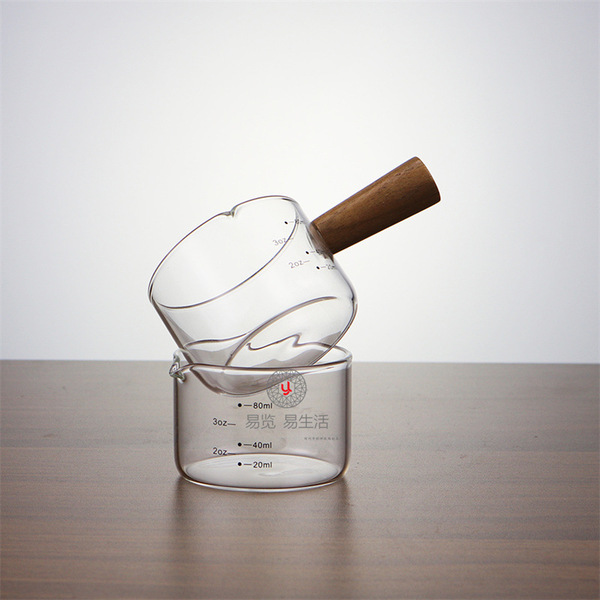 Glass concentrated coffee transparent measuring cup scaled