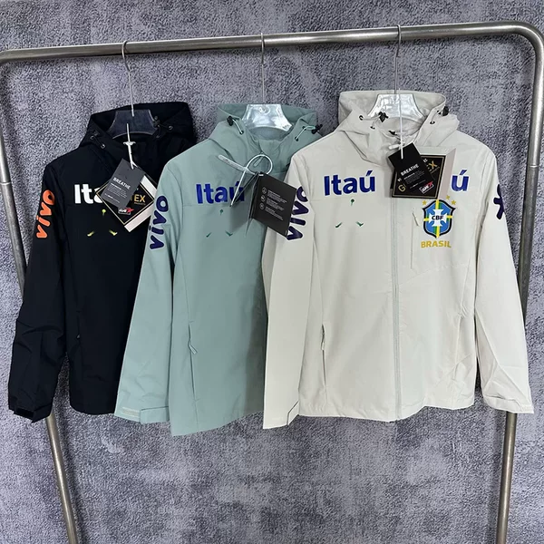 New Brazilian stand-up collar jacket, autumn and winter outdoor sports windproof and waterproof hooded coat for men and women, lightweight style