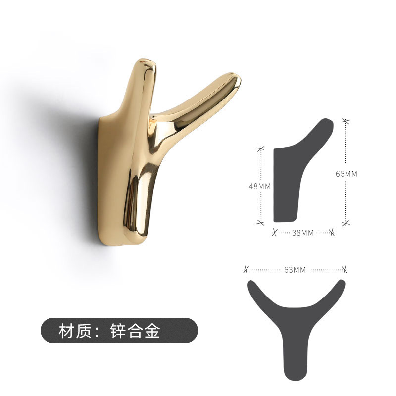 Directo de fábrica moderna de metal gancho ropa nórdica cuerno cuarto de baño armario puerta de pared colgante de pared gancho colgante