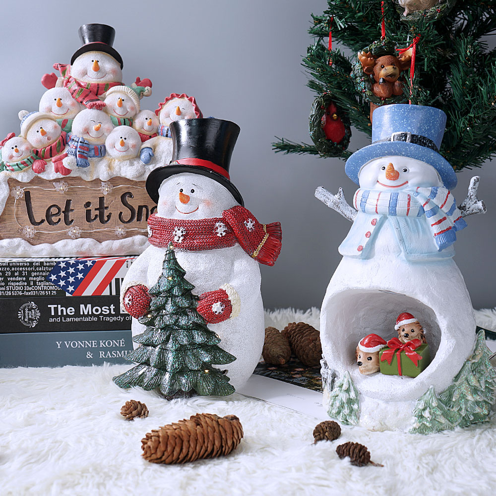 Decoración de Navidad americana creativa Navidad luminoso regalo resina artesanía hogar sala de estar decoración de escritorio