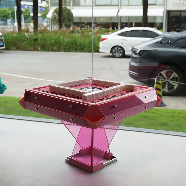 Máquina de mahjong, sala de ajedrez y cartas eléctrica automática, club club, mesa de mahjong, mesa de gorrión doméstico, acrílico