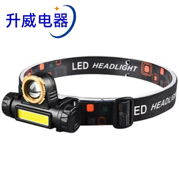 Multi-function portable energy headlight bicycle headlight dual-purpose COB zoom work Light Night Fishing light UBS charging flashlight