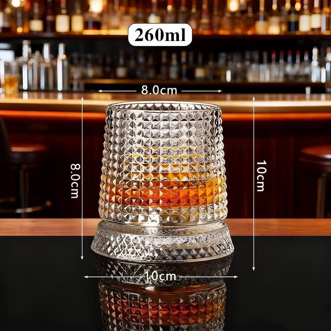 Taza giratoria de McLaren con taza giratoria de base de taza de whisky taza de vino extranjero