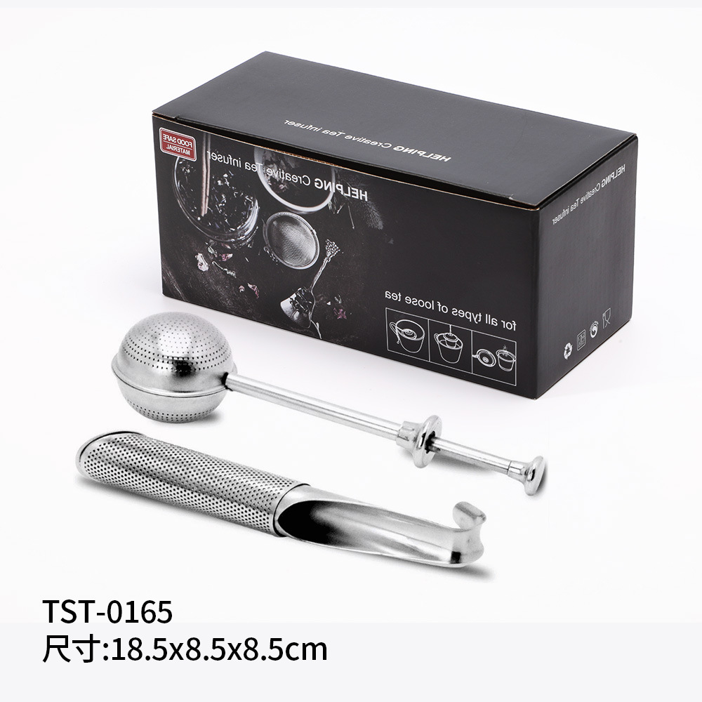 Suministro directo de fábrica fabricante de té 304 colador de té de acero inoxidable simple plegable juego de té binaural accesorios gran cantidad en stock