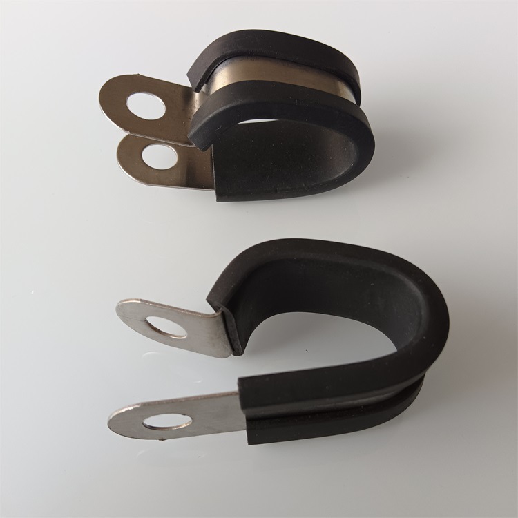 双管不锈钢半包胶线夹 新能源高压线束固定支架多管夹