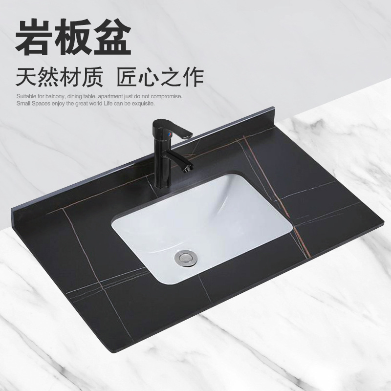 Rock board countertop integrated single basin countertop hanging bathroom cabinet basin wash basin hotel bathroom wash basin wash basin