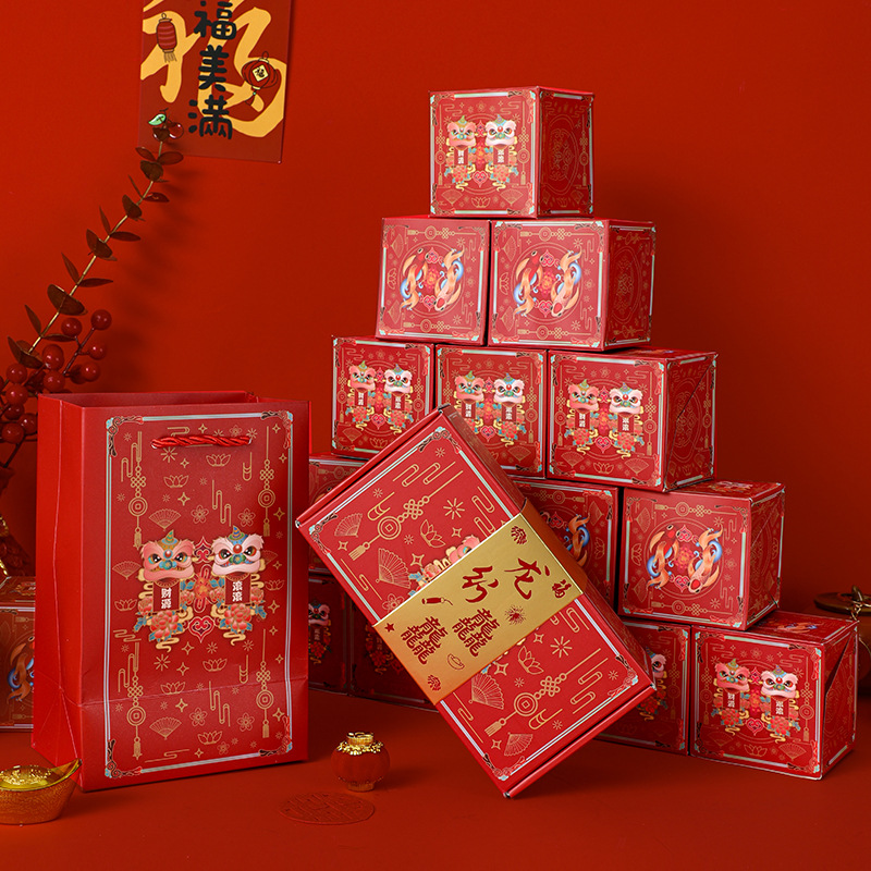 Hongshi-Longxingtianxia; 6개의 바운싱 박스 + 선물 상자 + 선물 가방