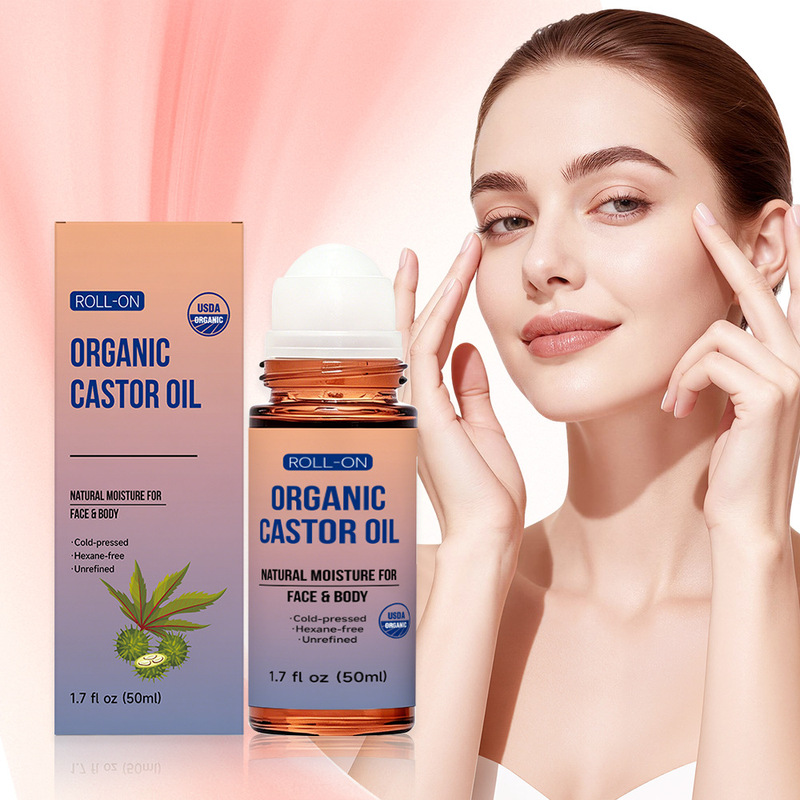Cross-Border Popular Product: 50ml Castor Oil Roll-On, Soothing and Moisturizing, Gentle and Nourishing for Body Skin, Portable Daily Care Oil Cross-Border Popular Product: 50ml Castor Oil Roll-On, Soothing and Moisturizing, Gentle and Nourishing for Body Skin, Portable Daily Care Oil