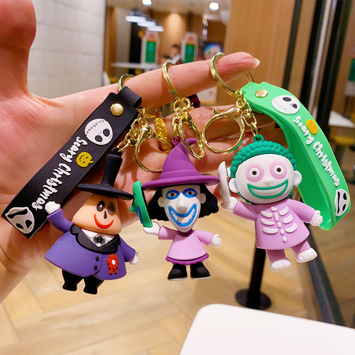 Cross-border new Halloween doll keychain chain exquisite doll backpack car pendant pendant couple small gift