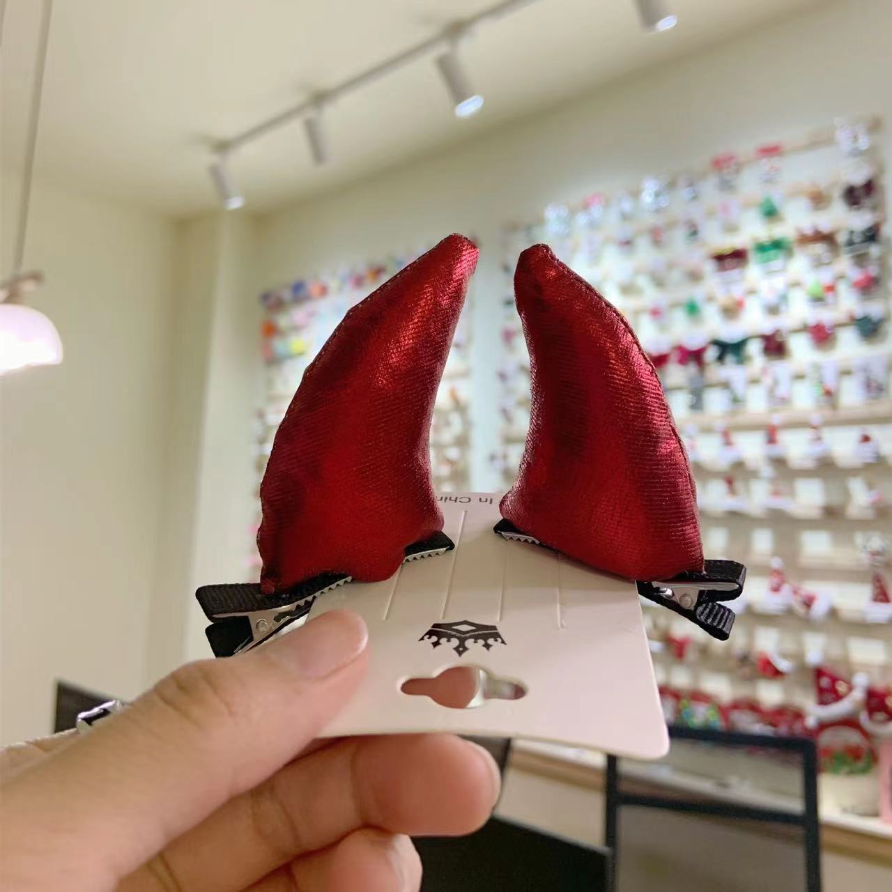 크로스보더 신상 할로윈 소뿔 머리띠 머리핀 귀신의 날 파티 엽기 머리장식 악마 소녀 귀여운 머리장식