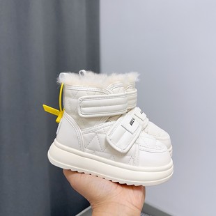 Heart Love Foot Girls' Snow Boots 2025 Winter Fleece-Lined Thickened Waterproof Boys' Snow Boots Children's Cotton Shoes