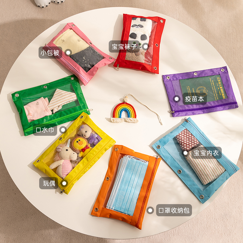 NJE0 Rainbow Storage Bag Baby Vaccine Book A5 Certificate Paper…