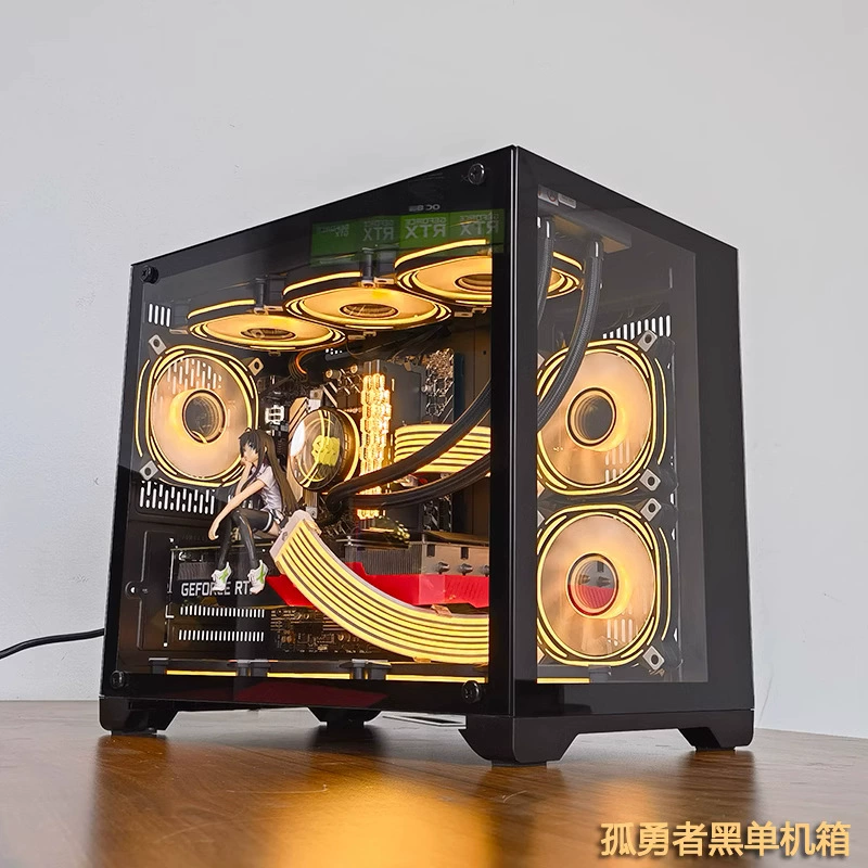 Корпус игрового ПК Seaside Mini/MATX со стеклянной боковой стенкой, водяное охлаждение 360 мм готово, компактный