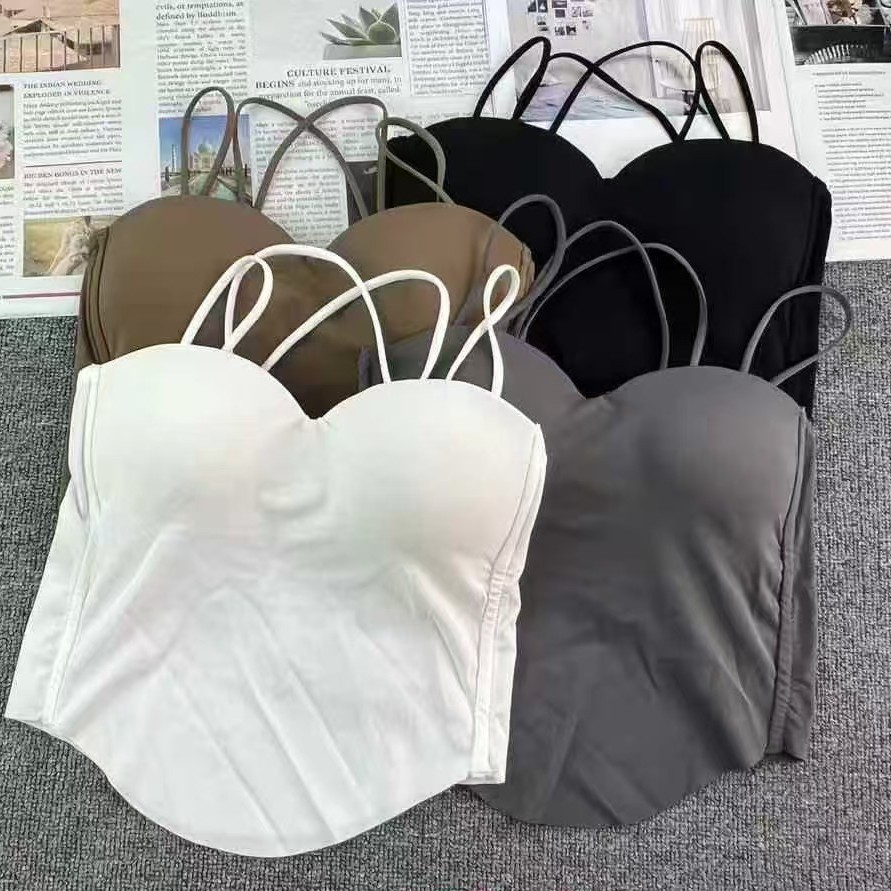 Chaleco de cojín en el pecho con tirantes cruzados de viento puro para mujer