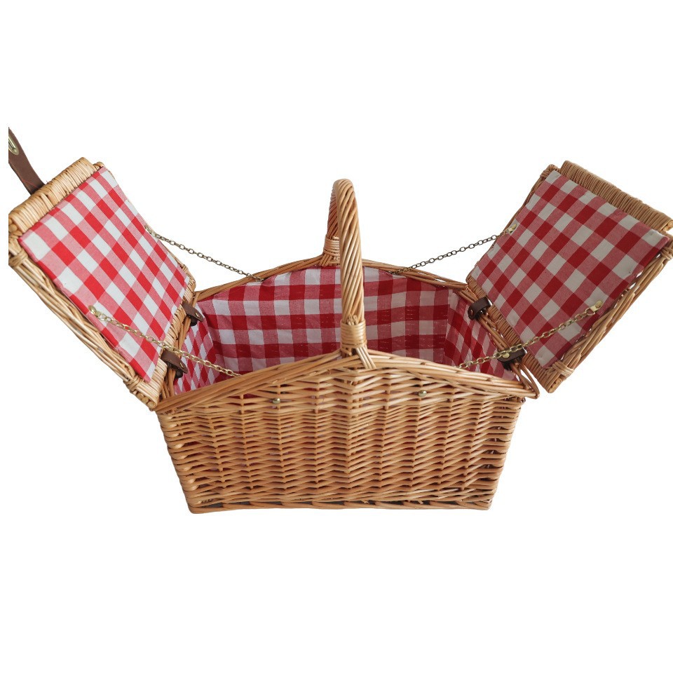 Spot de fábrica cesta portátil de mimbre cesta de regalo cesta de almacenamiento retro de estilo pastoral cesta de frutas de ratán hecho a mano cesta de picnic