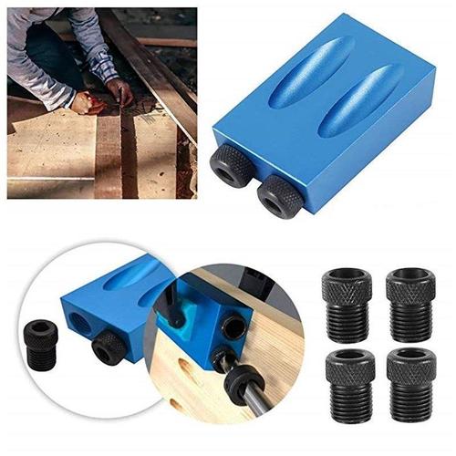 15° Blue Woodworking Tapered Hole Locator Drilling Holes Positioning Tool Wood Board Assembly Tool Three-point Drill Bit